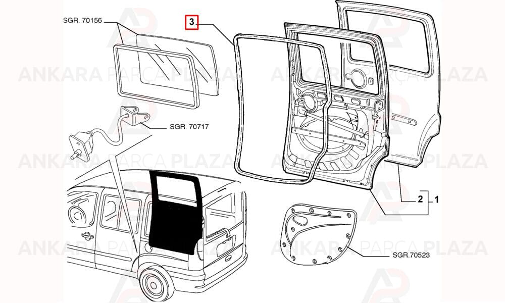 Kapı Fitili Yan Sürgülü Sol Fiat : Doblo 2001 2010