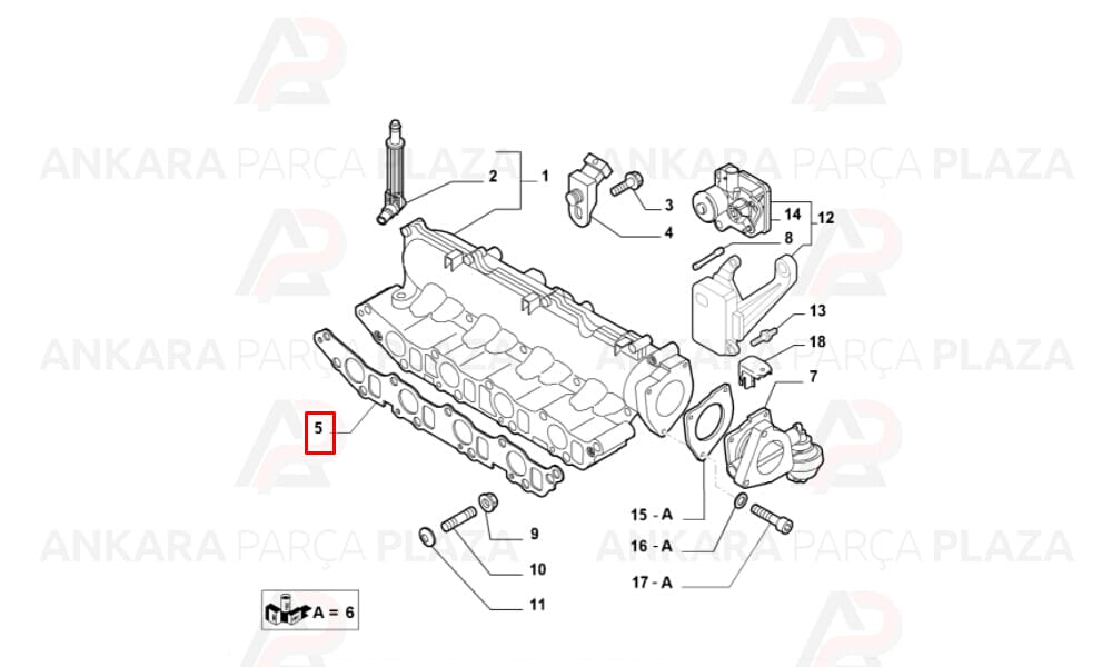 Alfa 147 156 Stilo Bravo 1.9Jtd Emme Manifold Contası Kaucuk Sac Royal