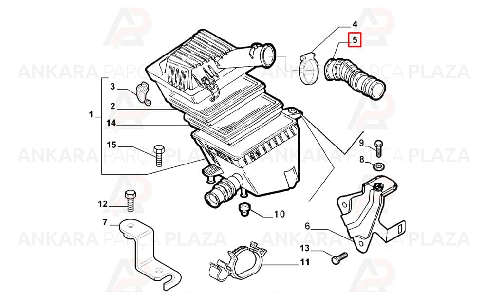 Hava Filtre Hortumu Fiat : Palio, Siena 1.2 8V - 1.6