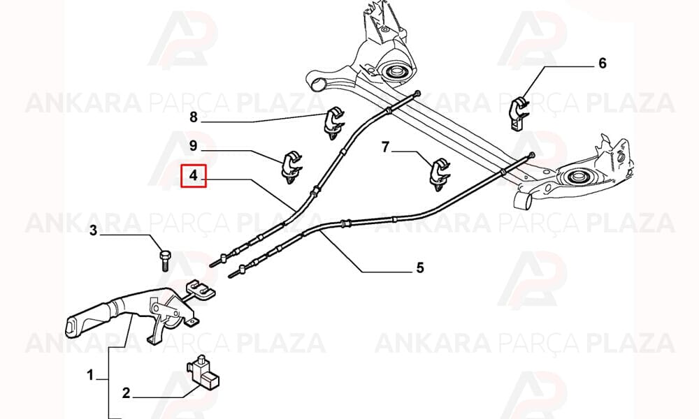 Fiat Stilo El Fren Teli Sağ Cavo