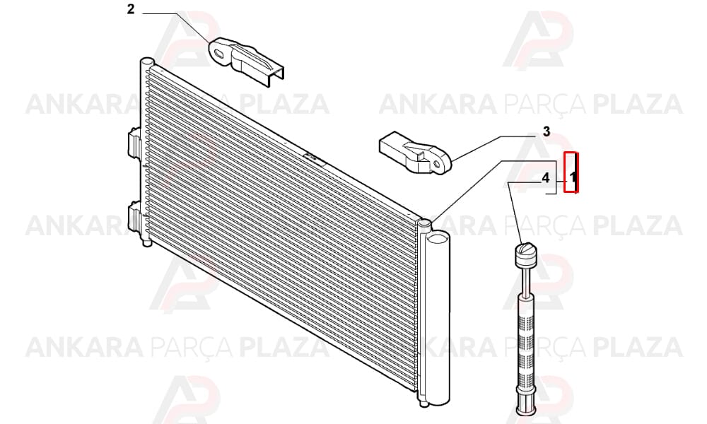 Klima Radyatörü Kondenser 560X309 Doblo 1.3 - 1.9, Punto, Idea