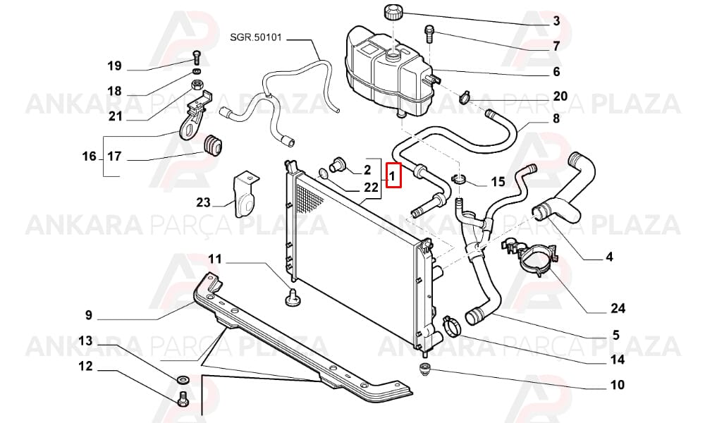Su Radyatörü Fiat Palio 1.2 - 1.6 16V, Albea 1.4 - 1.6 16V
