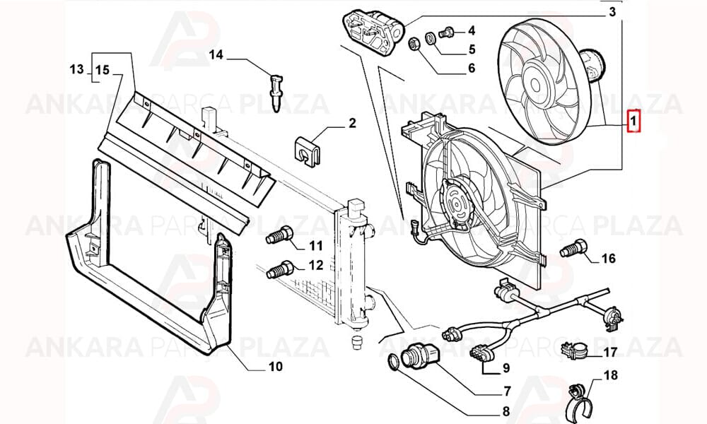 Fiat Palio, Albea 1.2 - 1.4 98 - 09 Fan Motoru + Fan Davlumbazı Set Kale