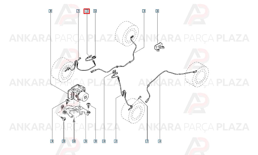 Megane 3, Duster, Fluence Ön Abs Kablosu Orijinal 479109155R