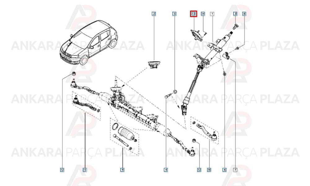 Direksiyon Açı Kaptörü Clio 4 Lodgy Dokker Duster Trafic 3 Captur 479454698R