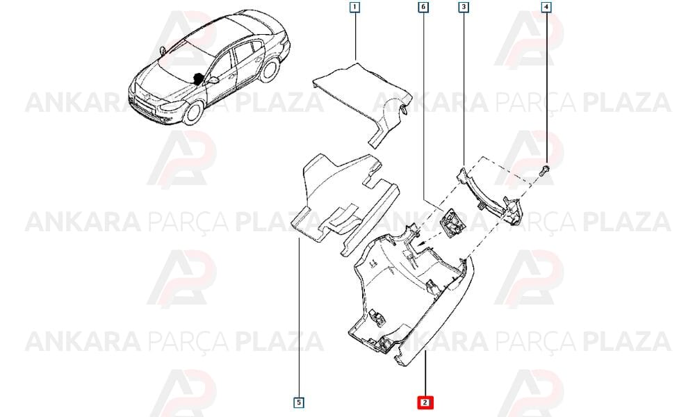 Direksiyon Alt Kapak Fluence