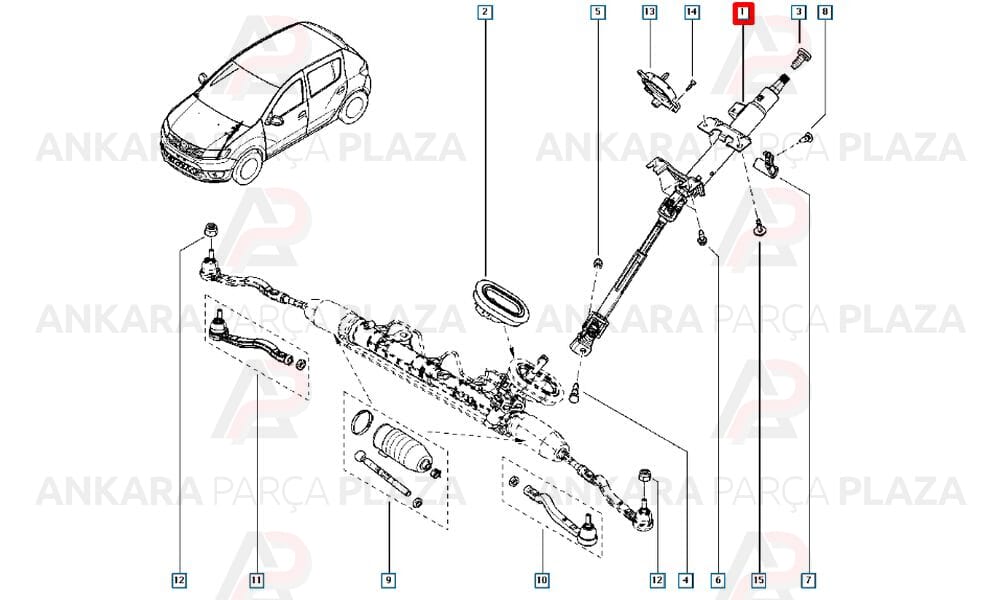 Direksiyon Kolonu Sandero 488102309R