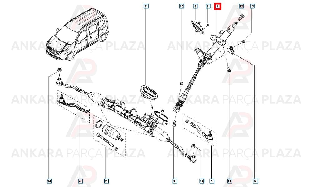 Direksiyon Mili Kolonu Dacia Lodgy Dokker 488109342R