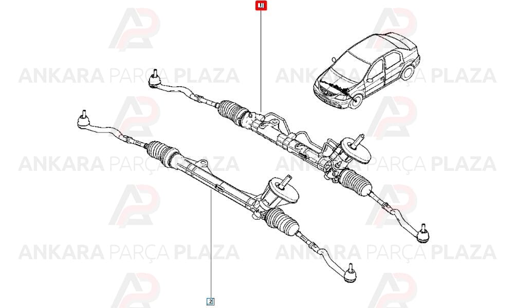Direksiyon Kutusu Hidrolik Dacia Logan Sandero 2007 >