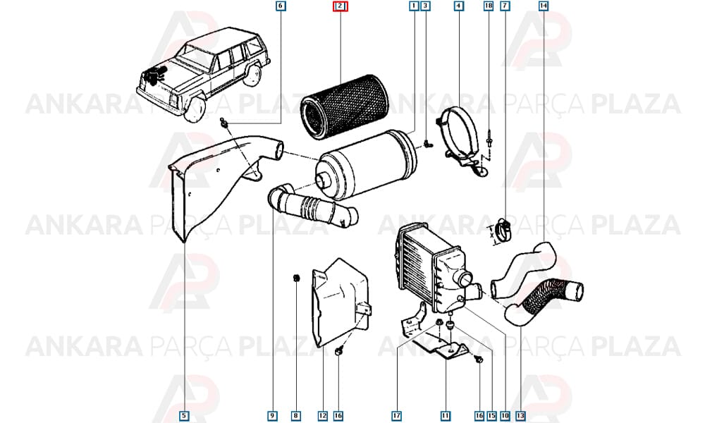 Hava Filtresi Espace 2.1 Td 5001000878