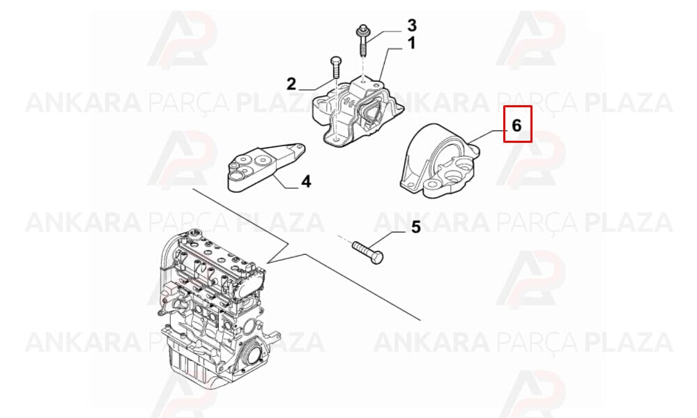 Motor Takozu Sağ Fiat 500L Mito 2008> 1.6Dmjt