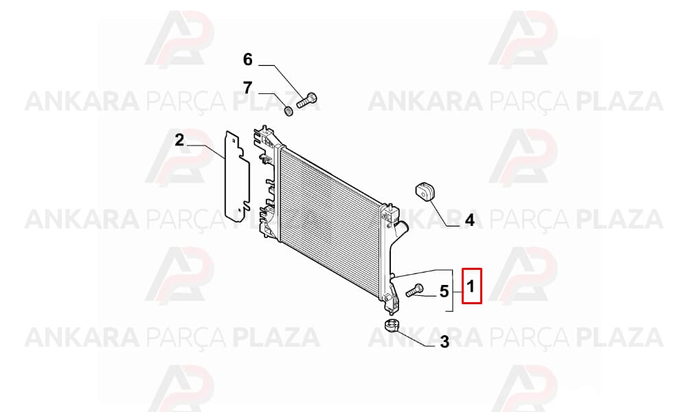 Motor Su Radyatörü Doblo 1.4 16V Pratico Alfa Mito 1.4İ Al/Pl/Brz