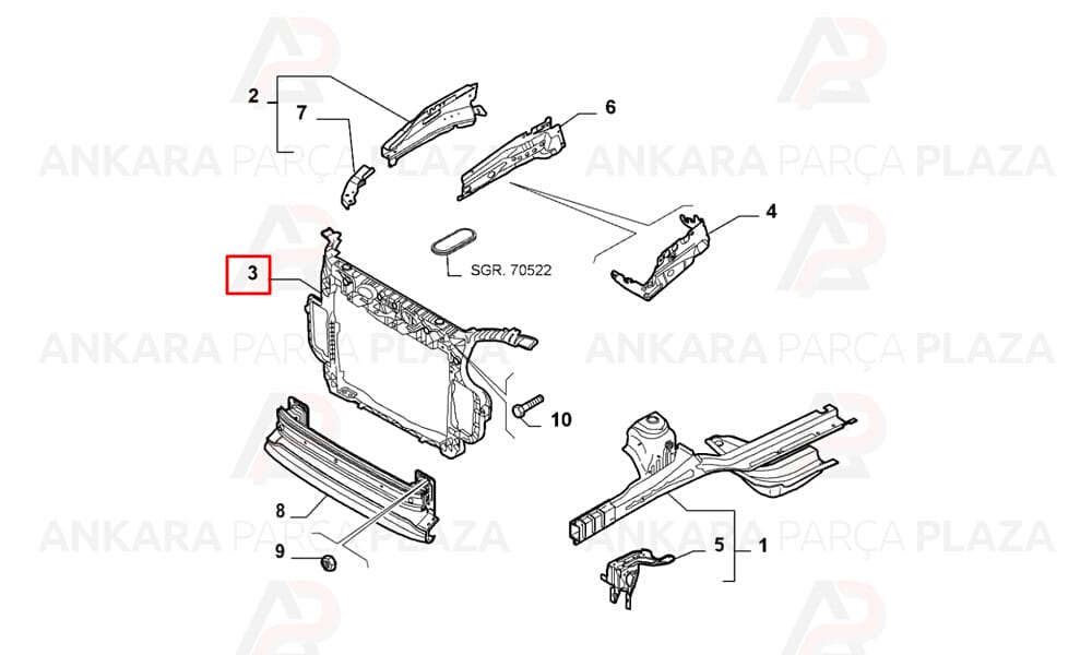 Punto Evo 10 - 16 Ön Panel Komple Orijinal Tip Saclı 50528526