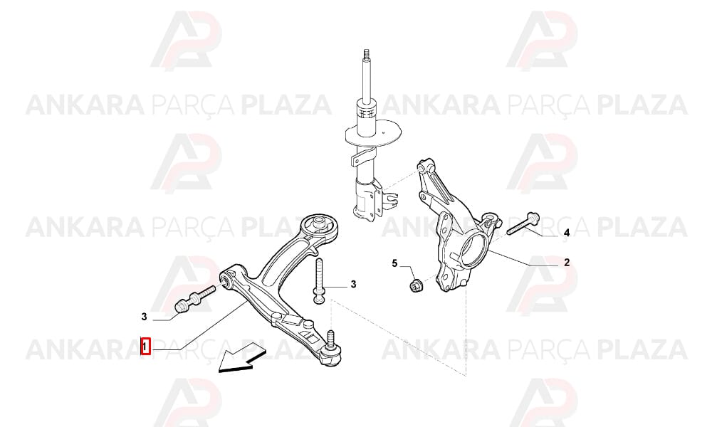 Panda 04 - 12 Ön Alt Tabla Sağ Rotilli Salıncak 50703129