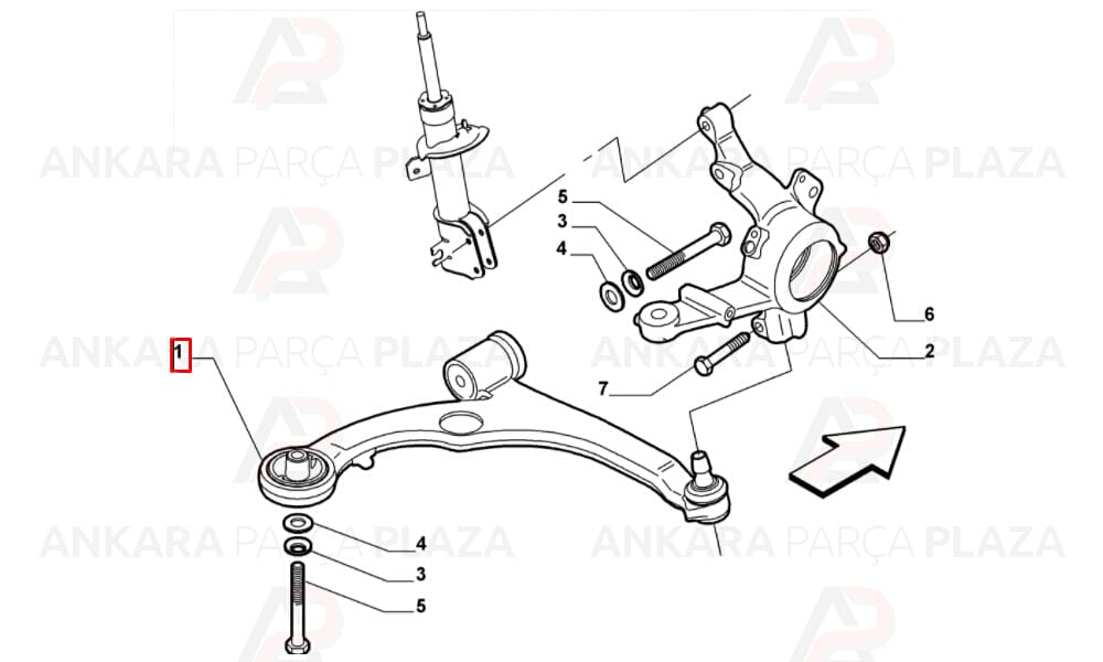Stilo 03 - 06 Ön Alt Tabla Sol Rotilli Salıncak 14,5Mm 50705083