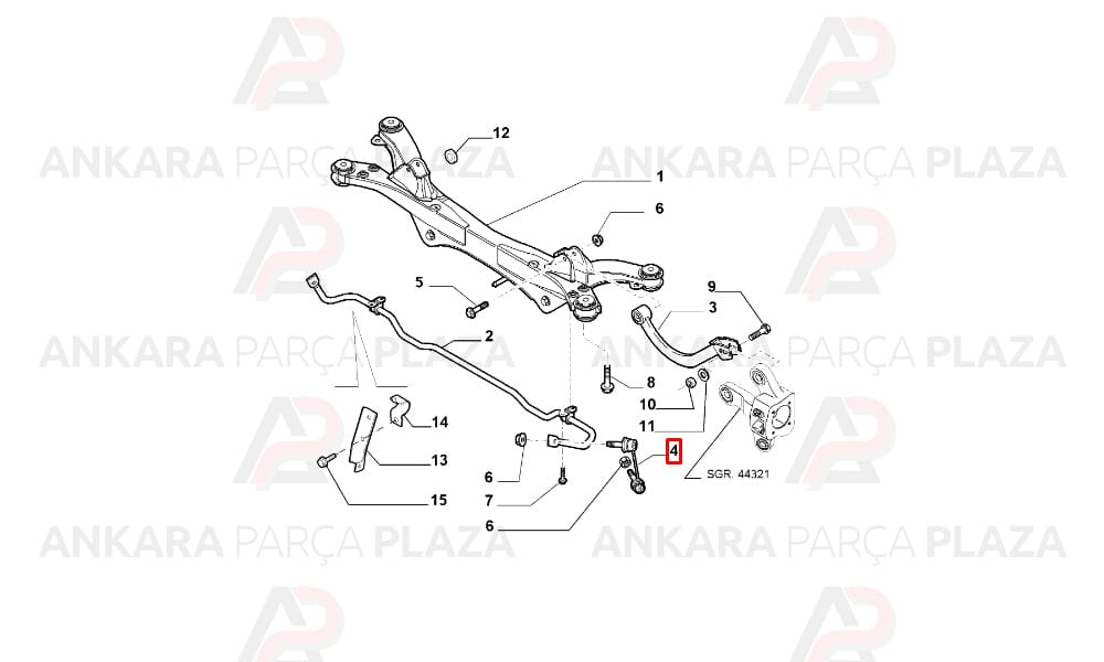 Alfa Romeo 159 Z Rot Arka Sol 2006 - 2011 Meydan