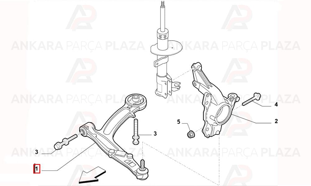 Fiat 500 Ön Alt Tabla Sağ Rotilli Meydan