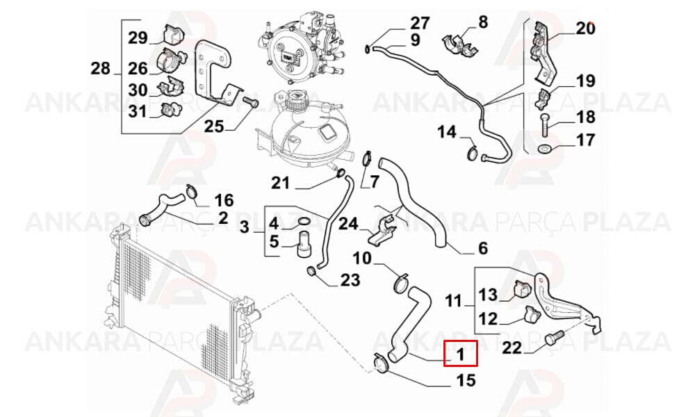Radyatör Üst Hortumu Alfa Romeo Giulietta 1.4