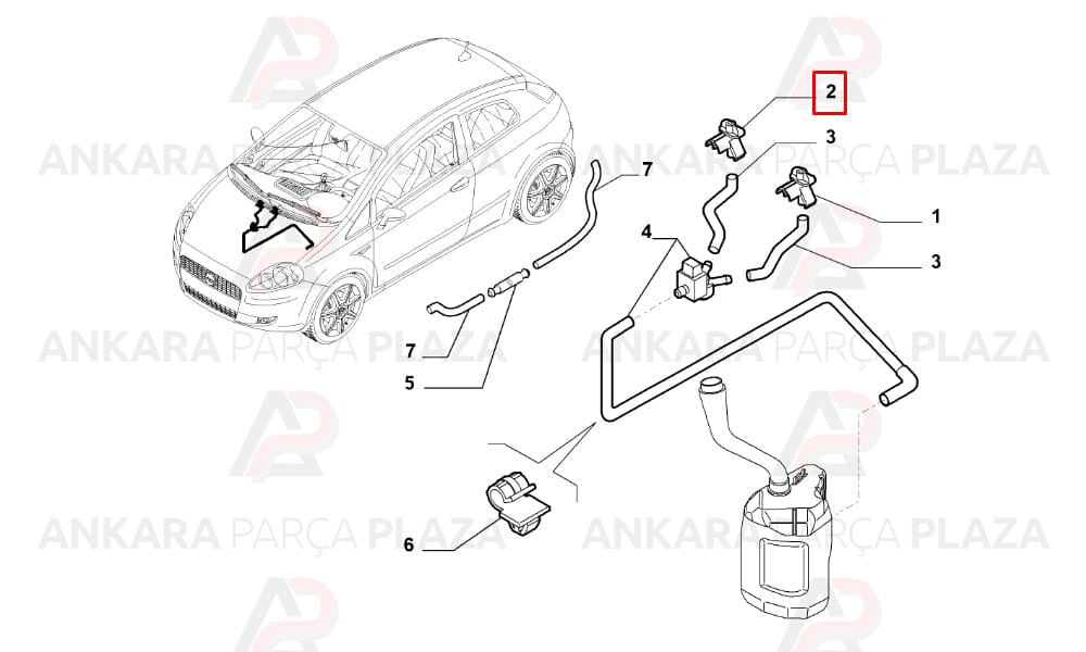 Fiat Grande Punto Evo Cam Su Fıskıye Memesi Dekar