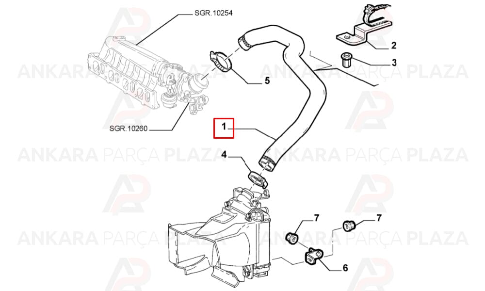 Turbo Hortumu Alfa Romeo 147 1.9Jtd 100Hp - 115Hp
