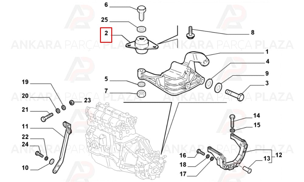 Motor Takozu Şanzıman Palio Siena Albea