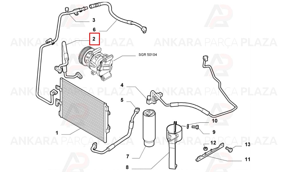 Klima Hortumu Fiat Palio Siena Albea 1.3 Multijet