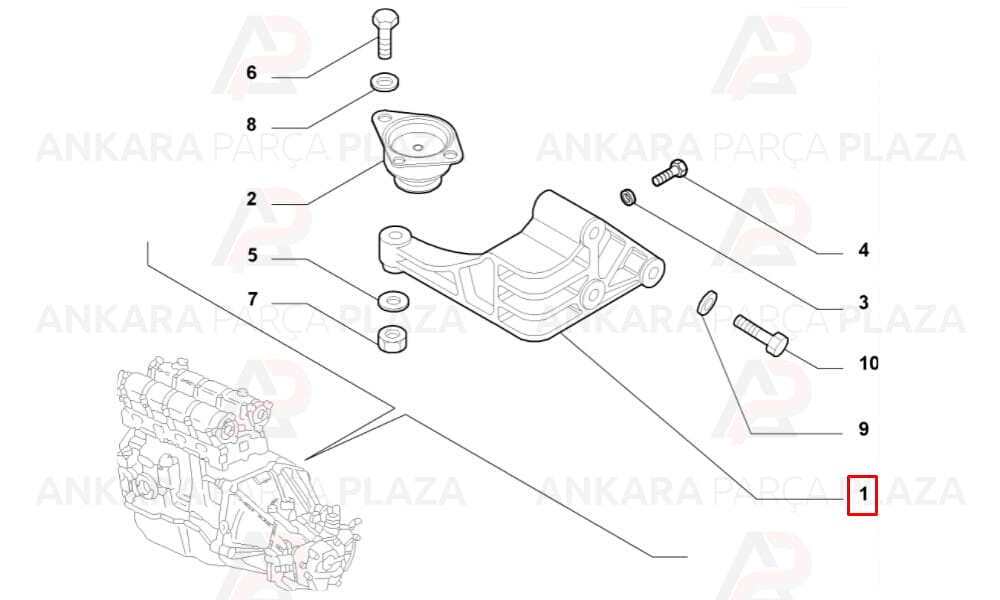 Şanzuman Takoz Bağlantı Ayağı Aliminyum Fiat Albea / Palio