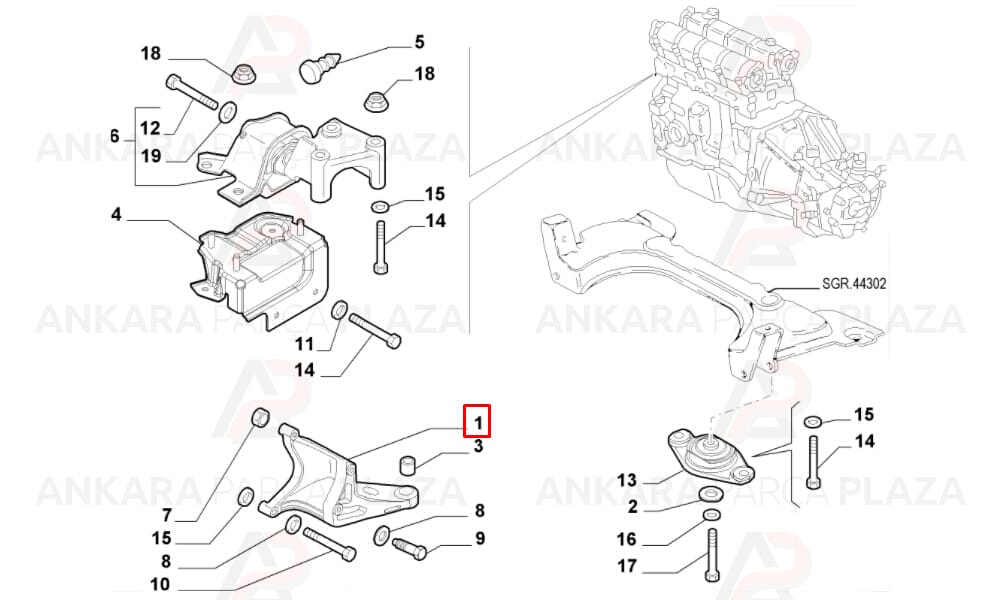 Motor Takoz Ayağı Aliminyum Fiat Albea / Palio