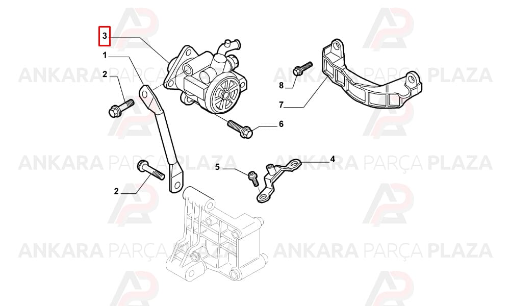 Hidrolik Direksiyon Pompası Doblo 1,3 2005 > Strada 2006 >