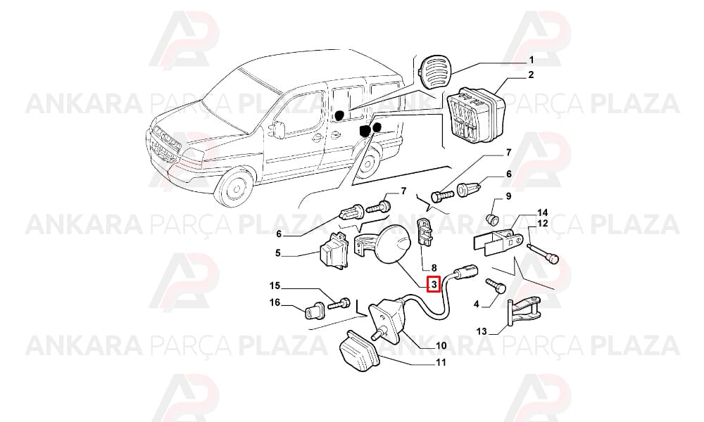 Doblo Yakıt Depo Dış Kapağı 2006 Sonrası Pleksan