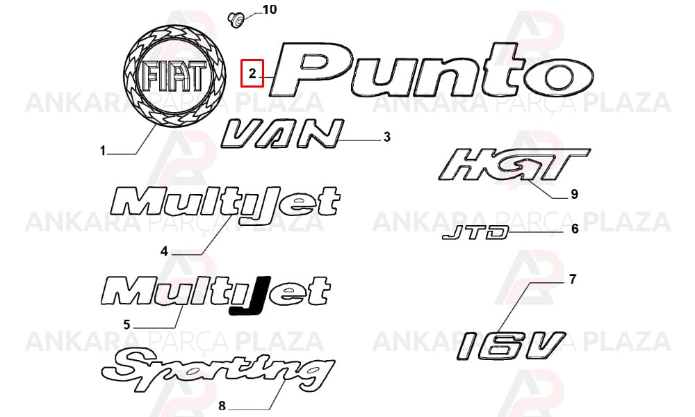 Punto Bagaj Yazısı - Punto - Mtj