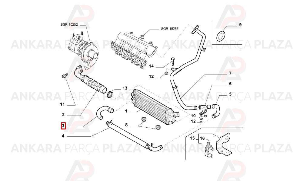 Palio Siena Albea 1.3 Multijet Turbo Hortumu Ytt
