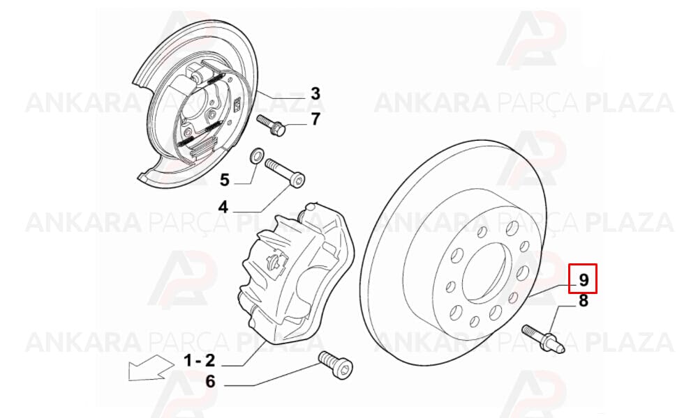 Ducato 2014 - 2020 Arka Fren Diski Meydan