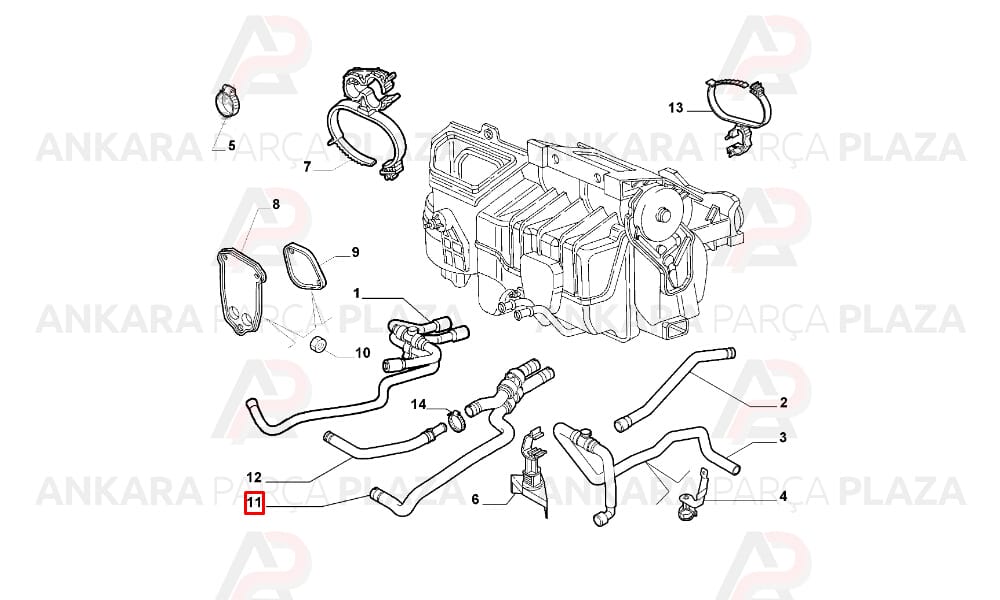 Kalorifer Hortumu Punto Lancia Ypsılon 1.3Jtd 16V 2003 - 2011