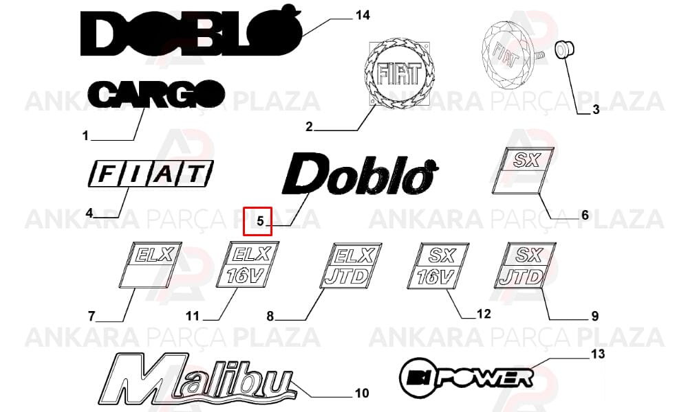 Doblo Bagaj Yazısı - Doblo - Dekar