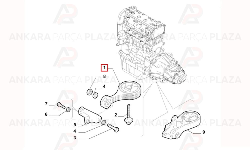 Motor Takozu Arka Punto İdea 1,3 Multijet