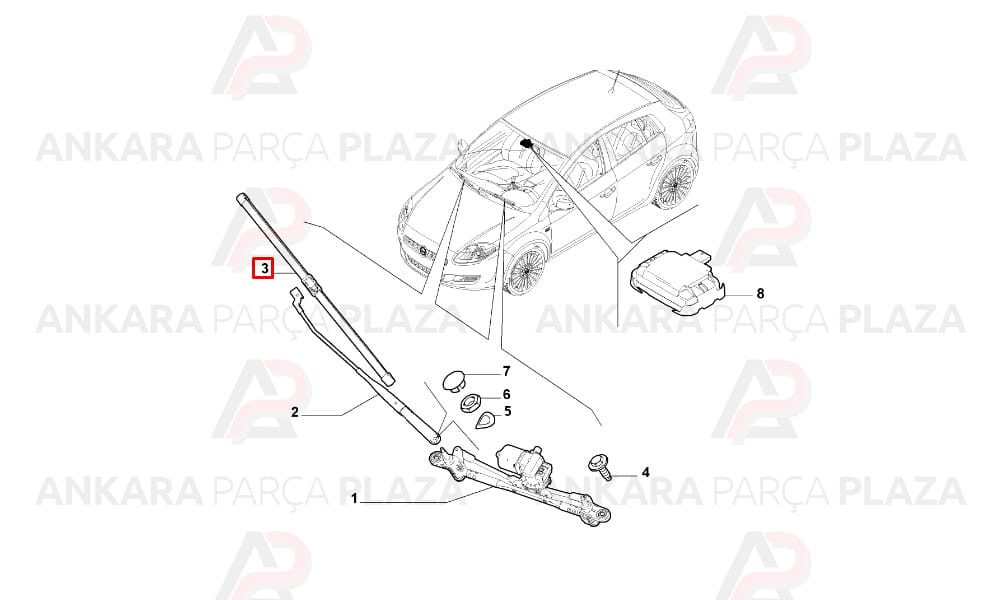 Aerotwin Silecek Setii Fiat : Grande Punto 600/450 Mm
