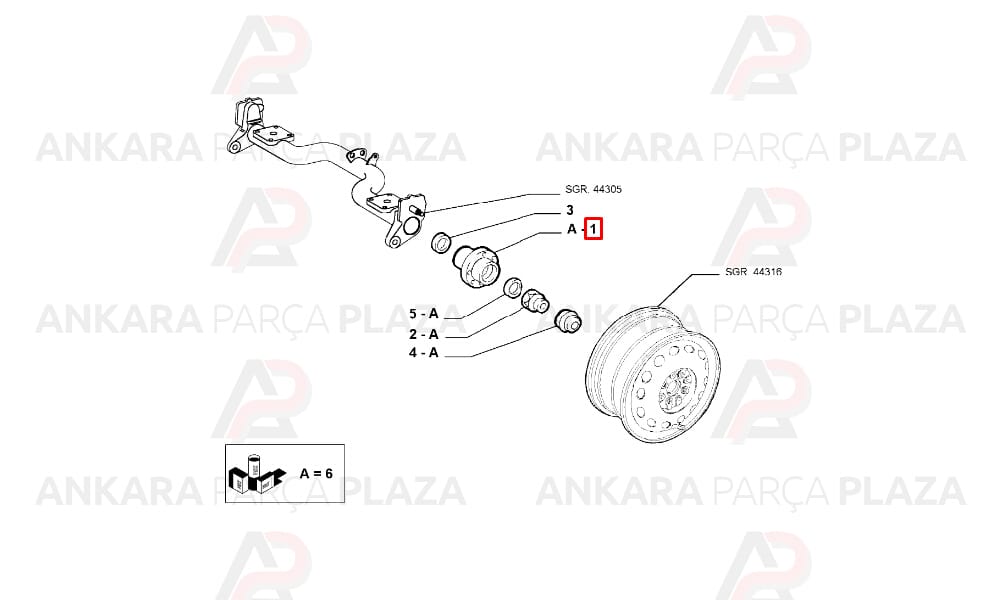 Brava Bravo Doblo Stilo Tekerlek Poryası Arka Sağ Veya Sol Absli 4 Bijon 2001 2009 Formpart
