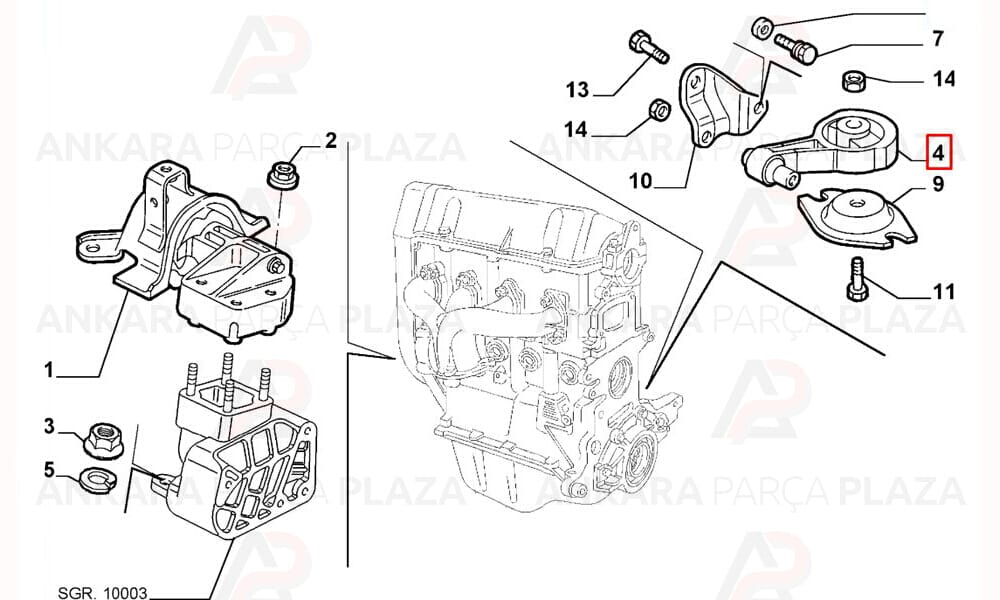 Şanzıman Motor Arka Takozu Doblo 2001 >
