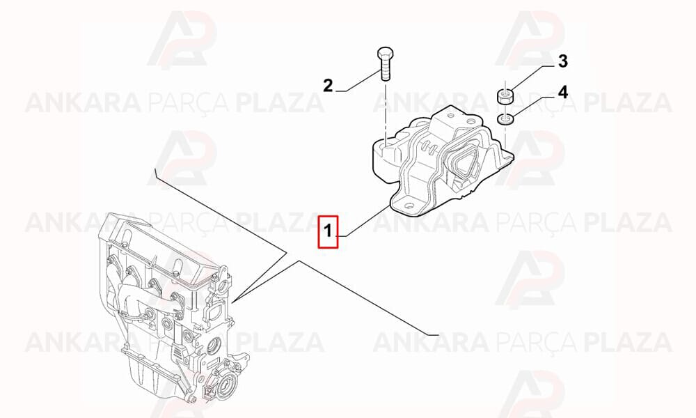 Şanzıman Üst Takozu Sol Fiorino Linea 1,4 / 1,3Mjtd