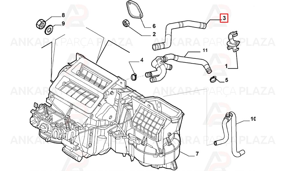 Kalorifer Hortumu Fiat : Doblo 1.4 8V