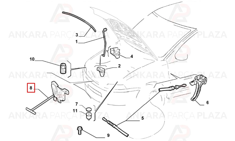 Motor Kaput Kilidi Albea 2005 > Plastikli