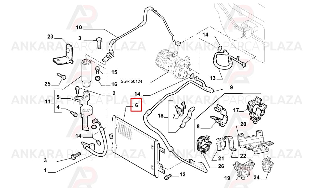 Klima Radyatörü Kondenser Alüminyum Fiat Palio 1.4