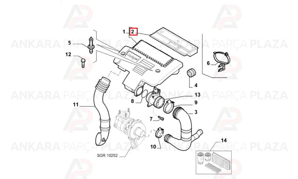 Hava Filtresi Albea Fiorino Doblo Grande Punto Fiat 500 1.3Mjtd