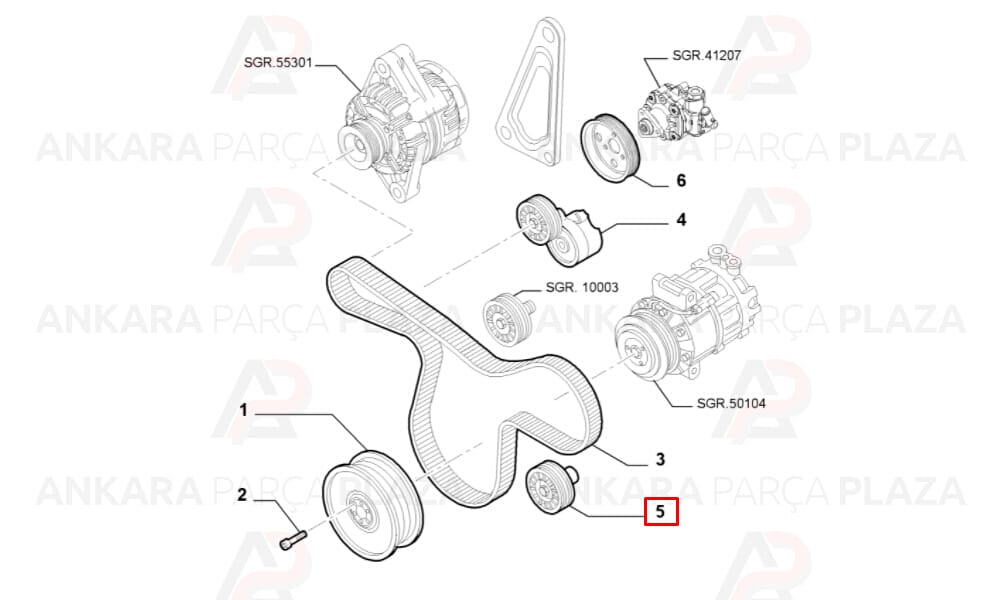 Fiat, Albea, Doblo, Fiorino, Linea V Kayış Gergi Rulmanı İna