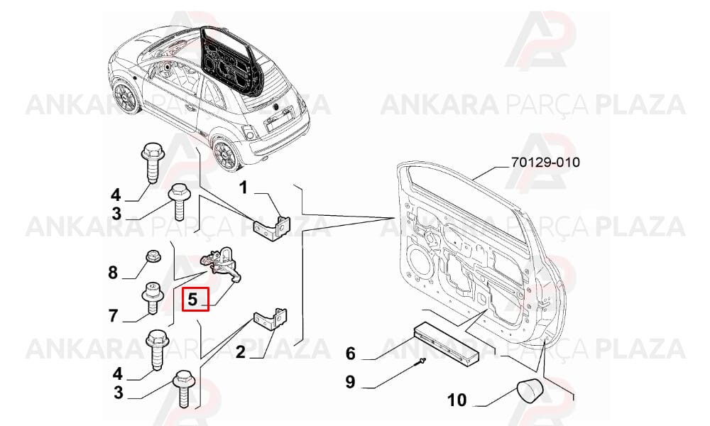 Kapı Gergisi Ön Fiat 500
