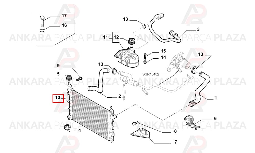 Su Radyatörü 1 Sıra Alüminyum Sistem Fiat Linea 1.4