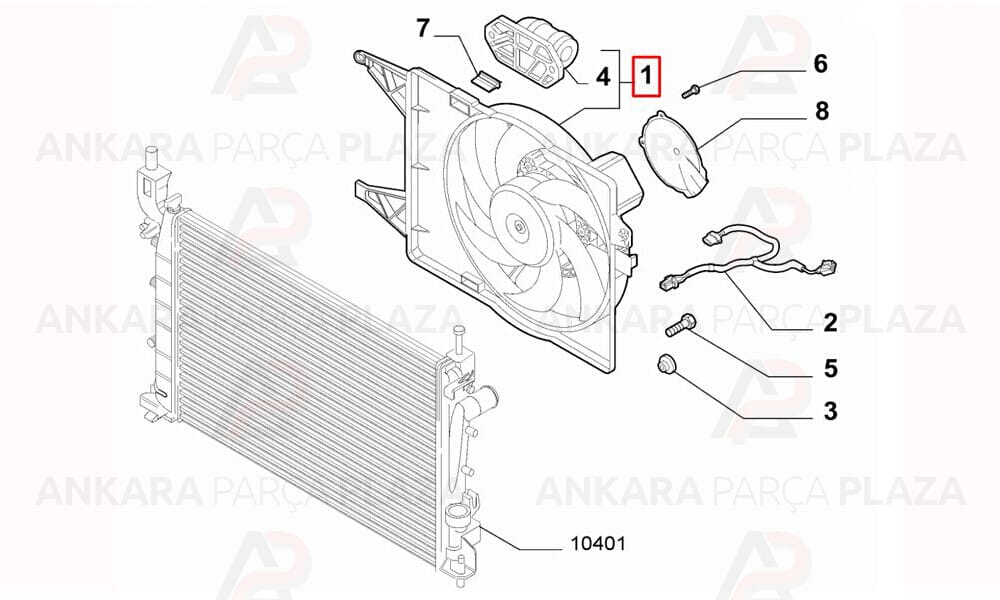 Fiat Linea 1.4 Mpi Fan Motoru + Fan Davlumbazı Set Kale