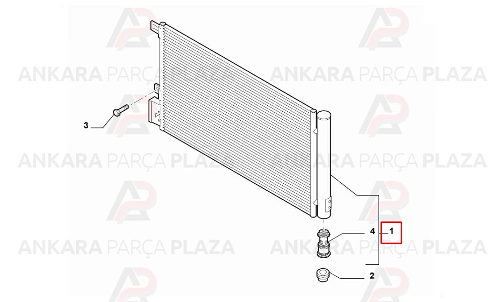 Klima Radyatörü Kondenser 1 Sıra Alüminyum Sistem 570X351X12 Fiat Linea 1.4 Mpı