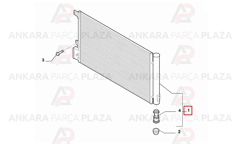Klima Radyatörü Kondenser 1 Sıra Alüminyum Sistem 628X305X12 Fiat Linea 1.3 Jtd